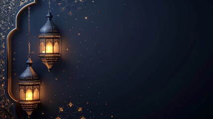 Ramadan decoration background with copy space 