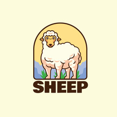 Sheep logo mascot cartoon design