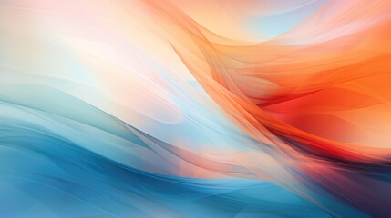 Obraz premium Serene Abstract Fluidity in Blue and Orange Hues