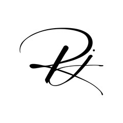 A hand-drawn signature logo design template	