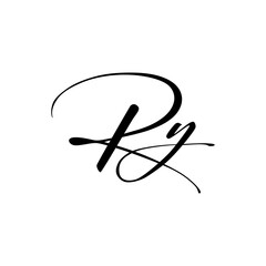 A hand-drawn signature logo design template	
