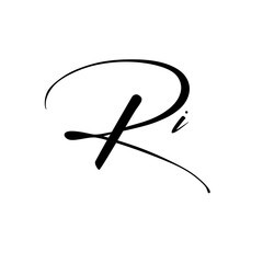A hand-drawn signature logo design template	