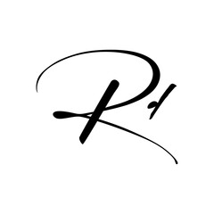 A hand-drawn signature logo design template	