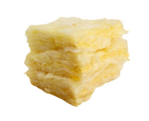 Glass wool batt insulation. Isolated on a white background.