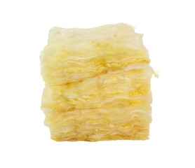 Glass wool batt insulation. Isolated on a white background.
