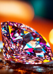 beautiful shiny big diamond. Selective focus.