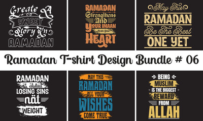 Ramadan quotes, motivational T-shirt Design Bundle-Files 

