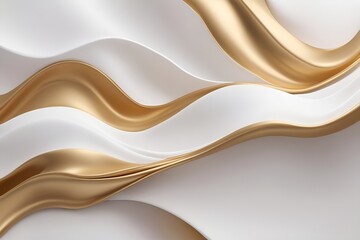 Abstract art white and golden wavy gradient background. for postcards, advertisements for cosmetic products, a place for text