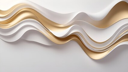 Abstract art white and golden wavy gradient background. for postcards, advertisements for cosmetic products, a place for text