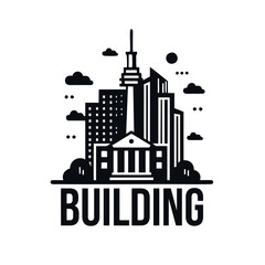 Fototapeta premium building simple logo vector art