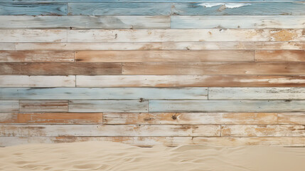 A vintage beach wood background, the character and warmth of weathered wood surfaces in a timeless and classic composition Ai Generative