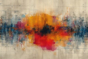 Abstract musical colorful background with watercolor splashes