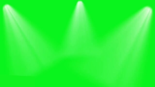 Beams lights on stage footage. Motion graphics with green screen background.
