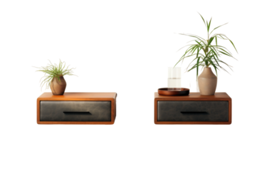 Floating Nightstands Duo on white background