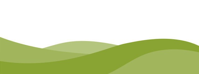 Green bush, separator, divider shape, wave border vector illustration