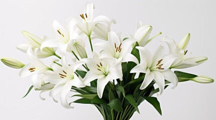 Lily Flowers Bouquet: Beautiful Pure White Easter Floral Arrangement for Bridal Beauty and Spring