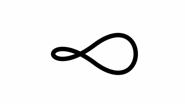 Infinity symbol animation. Lines draw moving infinity icon.
