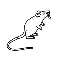 Rat standing on hind legs vector line icon for Rat Day on April 4 - 739866159