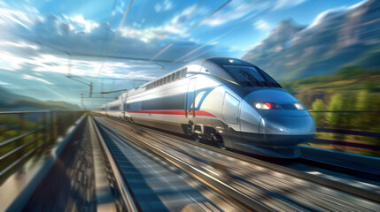 High-speed bullet train Сutting edge technology innovation enabled the development of fast and efficient rail transportation which is increasingly becoming a popular alternative to air and road travel