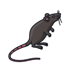Rat standing on hind legs isolated vector illustration for Rat Day on April 4 - 739866187