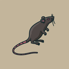 Rat standing on hind legs vector illustration for Rat Day on April 4 - 739866190
