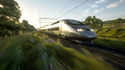 High-speed bullet train Сutting edge technology innovation enabled the development of fast and efficient rail transportation which is increasingly becoming a popular alternative to air and road travel