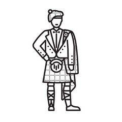 Scotsman in traditional costume vector icon for Tartan Day on April 6 - 739866335