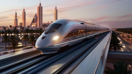 High-speed bullet train Сutting edge technology innovation enabled the development of fast and efficient rail transportation which is increasingly becoming a popular alternative to air and road travel