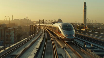 High-speed bullet train Сutting edge technology innovation enabled the development of fast and efficient rail transportation which is increasingly becoming a popular alternative to air and road travel