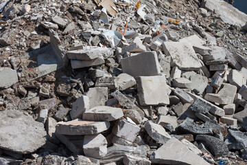Concrete debris on construction site