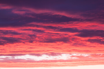 Bright vibrant sunset sky