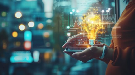 idea concept. Businessman and light bulb, creative ideas and thinking in business.