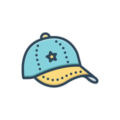 Color illustration icon for cap