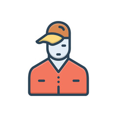 Color illustration icon for teen