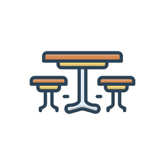 Color illustration icon for tables