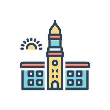 Color illustration icon for cornell