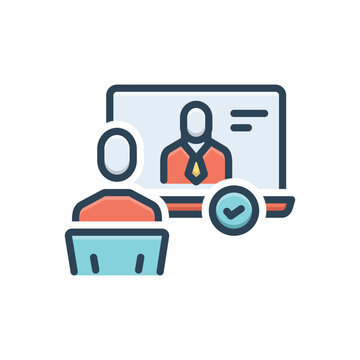 Color illustration icon for interviews