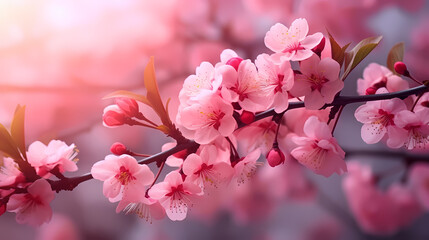 High resolution photography of cherry blossoms, close-up of cherry blossoms