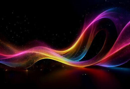Rainbow wave,Rotate,Black background,Stars,Fresh colors,Abstract,Digital art,Design,Background,Wallpaper,Screensaver,Decoration,Joyful atmosphere,Fun,Exciting,Alive,Energy,Movement,Stimulus,Inspiratio