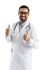 smiling doctor, isolated subject on transparent background