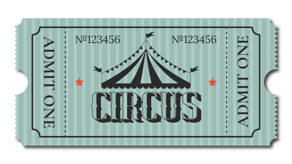 vintage/retro circus ticket - obrazy, fototapety, plakaty