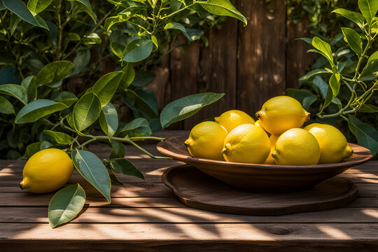 Lemons Bathed in Warm Sunlight