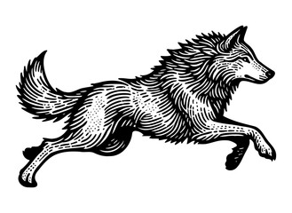 running wolf sketch © Satoru Sketches