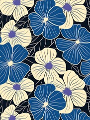 Fototapeta na wymiar simple blue flower illustration background