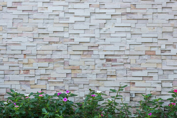 Brick wall texture grunge background in park.