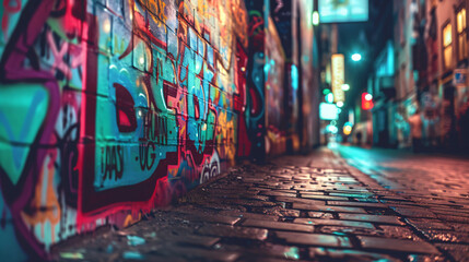 Obraz na płótnie Canvas Modern night city with colorful