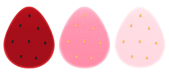 Strawberry Cartoon illustration Strawberry Isolated Pink Fruit Isolated Red Fruit Isolated Pink Strawberry Red Strawberry Set Collection