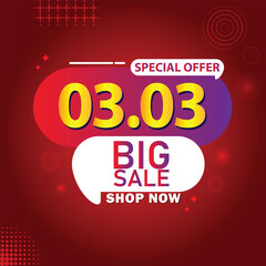 Sale banner template design 3.3 . 03.03 SPECIAL OFFER, BIG SALE, MEGA SALE