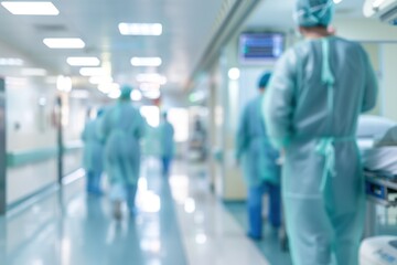 A blurry photo shows Doctors and nurses running the hospital while engineers collaborate on designing and installing advanced medical equipment