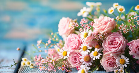 Fototapeta premium frische Blumen in pink